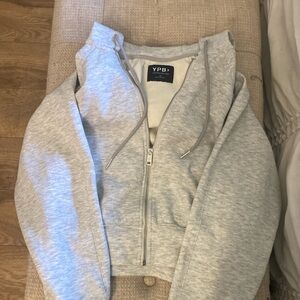 Abercrombie and fitch YPB cropped hoodie grey size XS. Like new!
